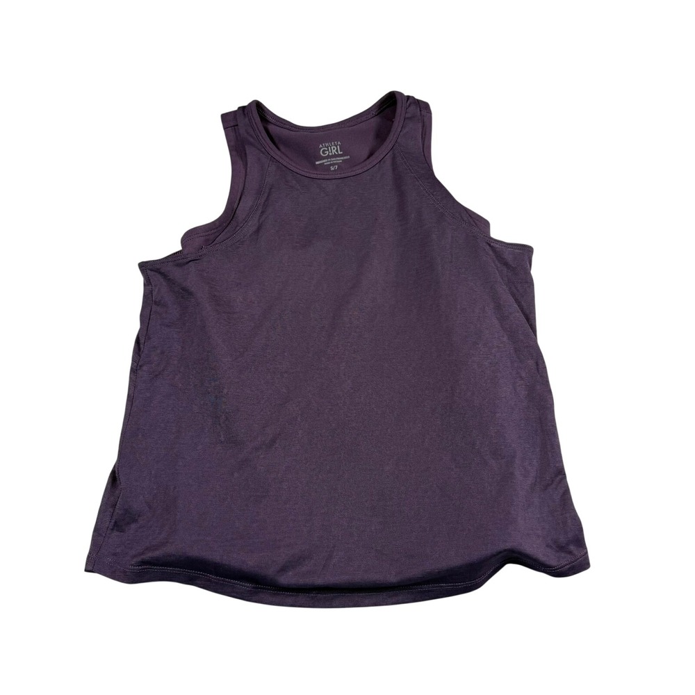 Athleta Girl Size S/7 Tank Top Purple‎ Cutout Back Activewear Sporty Plum